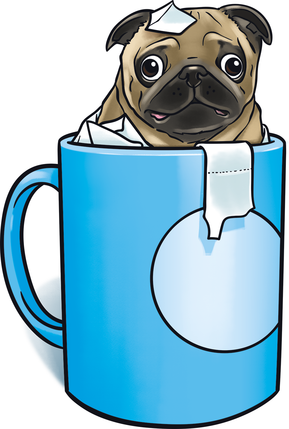 Toilet roll pug in a mug